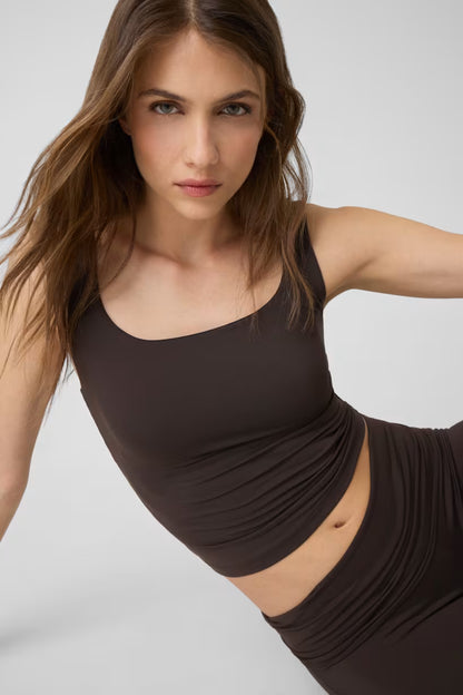 Top a canotta in misto nylon