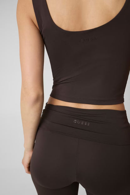Top a canotta in misto nylon