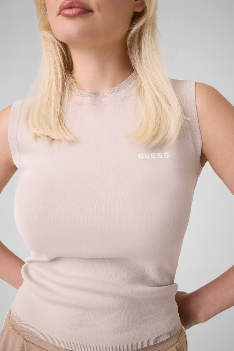 Top maglione senza maniche