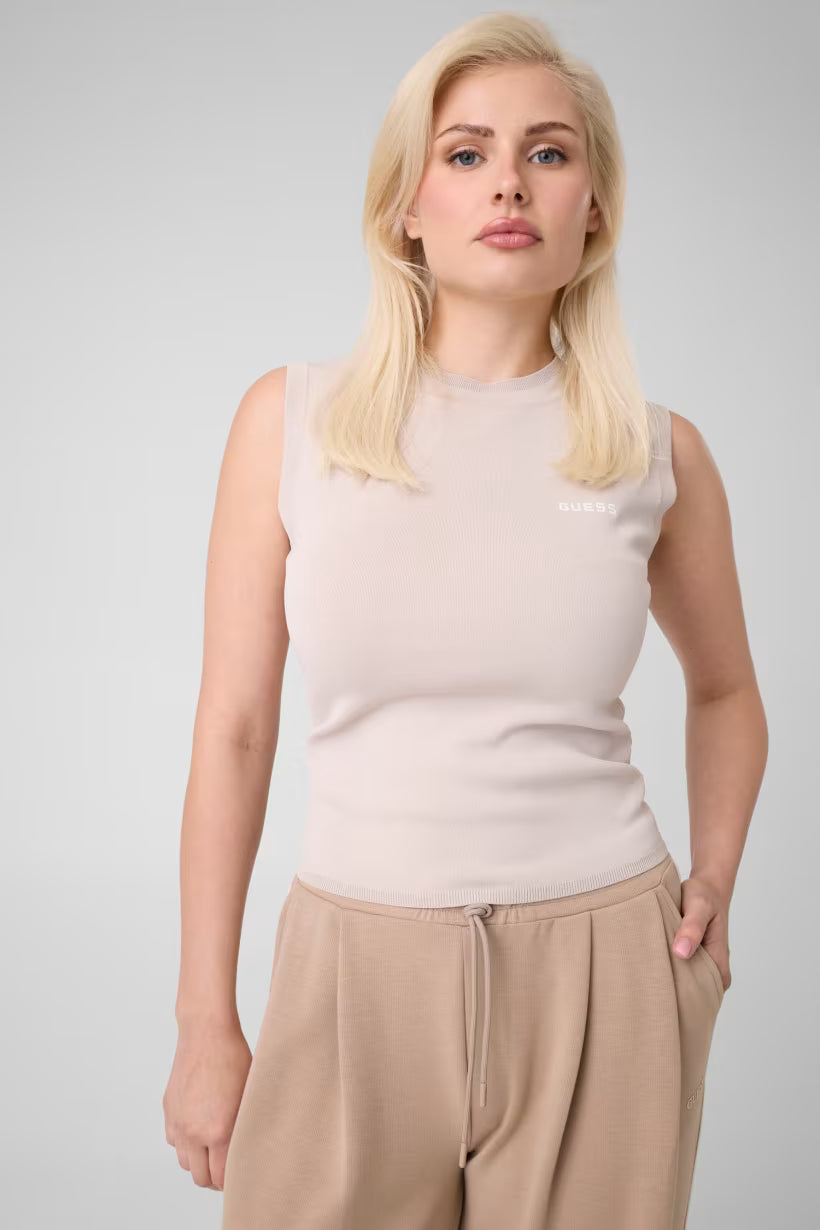 Top maglione senza maniche