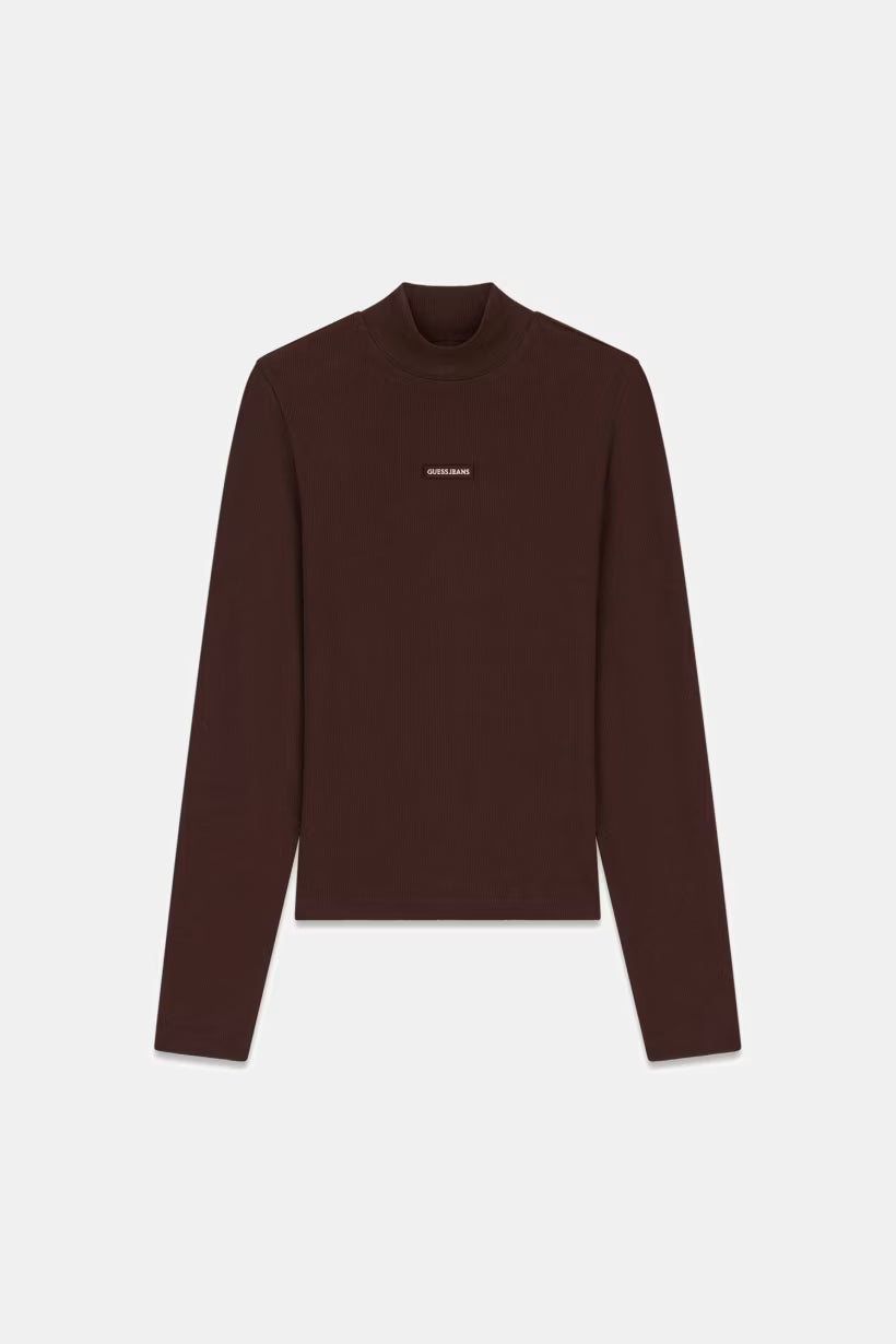 Maglione a collo alto con logo a patch