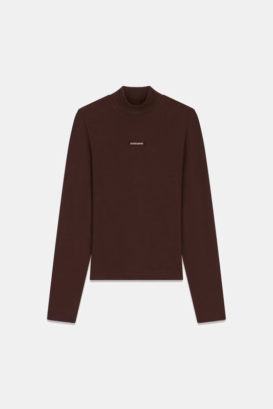 Maglione a collo alto con logo a patch