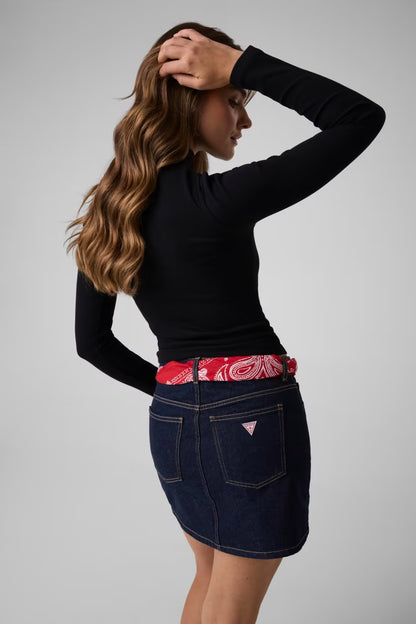 Maglione a collo alto con logo a patch
