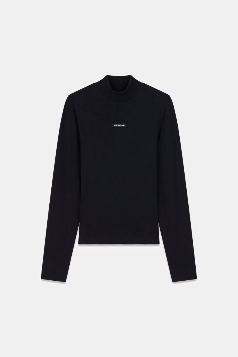 Maglione a collo alto con logo a patch