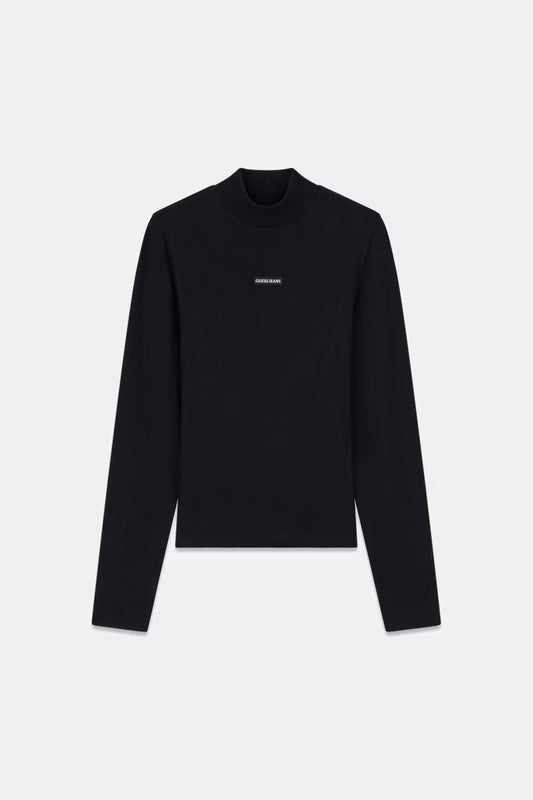 Maglione a collo alto con logo a patch