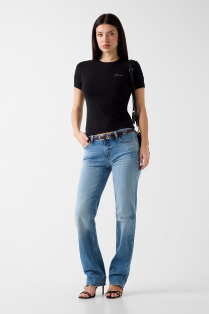 T-shirt con logo di strass