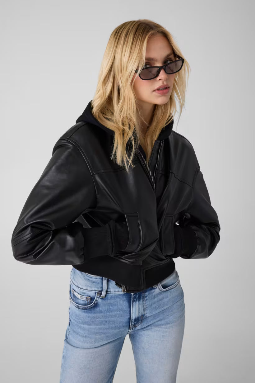 Giacca bomber in similpelle