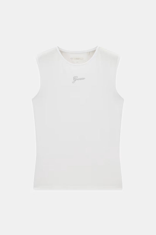 Top con logo di strass