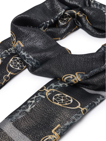 PRINTED SCARF 70X180-BLACK