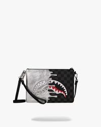 SILVER SIDE DRIP BLACK CHECK CROSSBODY POUCHETTE SPRAYGROUND