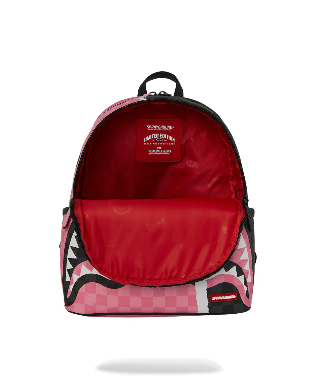 ZAINO SPRAYGROUND PINK & BLACK TEAR SIP SAVAGE BACKPACK