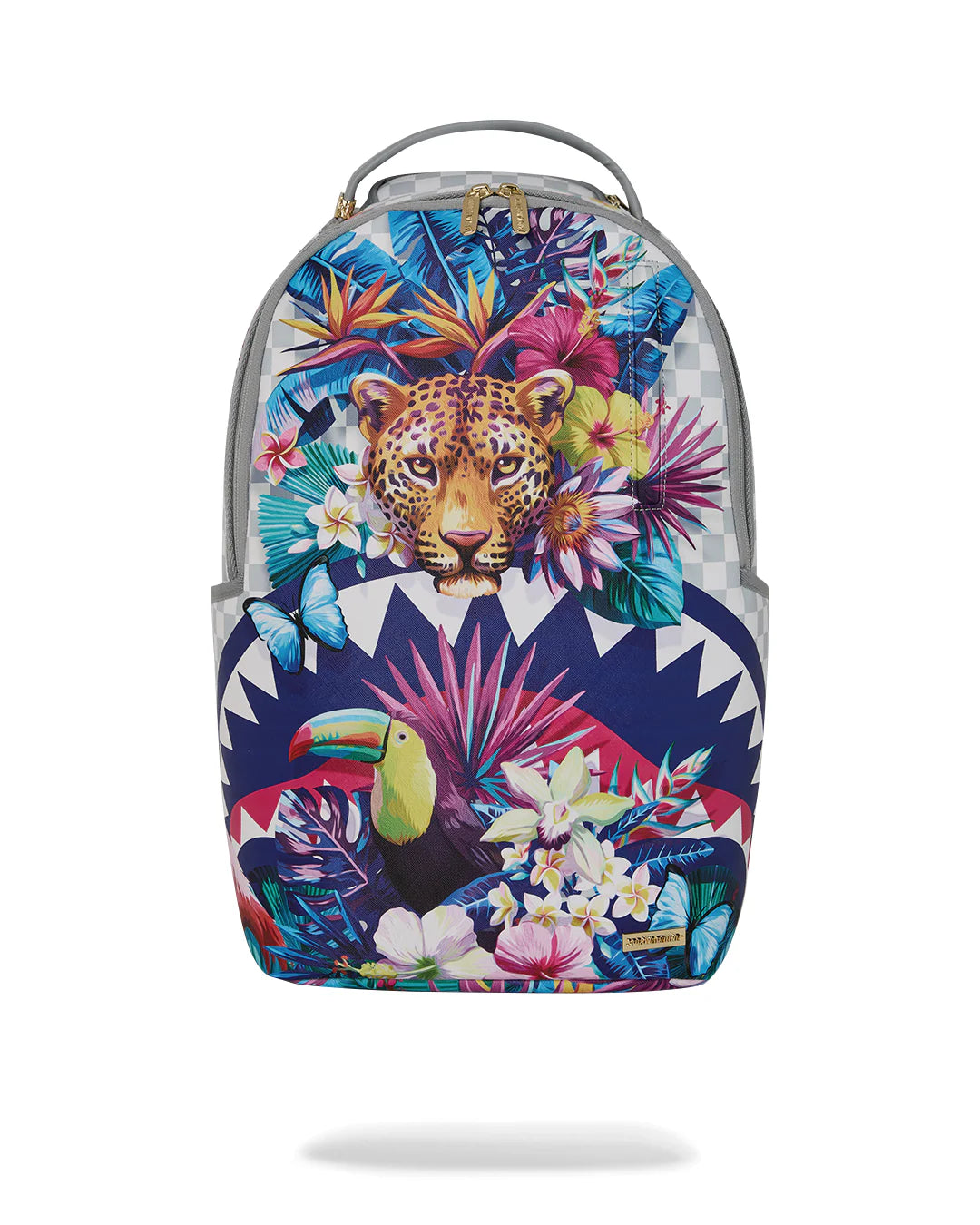 ZAINO SPRAYGROUND CREAM FLOWERING JUNGLE SHARK BACKPACK