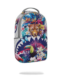 ZAINO SPRAYGROUND CREAM FLOWERING JUNGLE SHARK BACKPACK