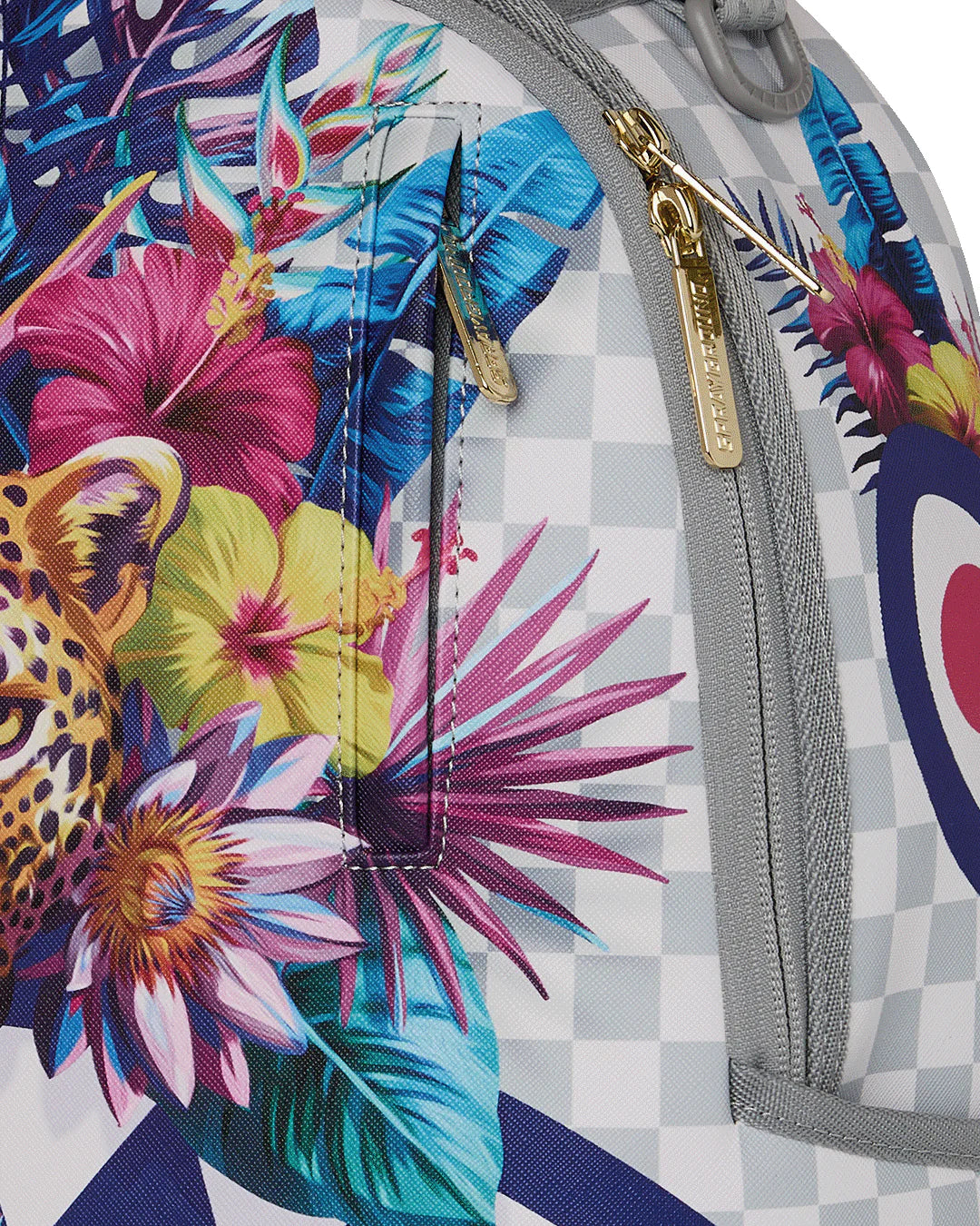 ZAINO SPRAYGROUND CREAM FLOWERING JUNGLE SHARK BACKPACK