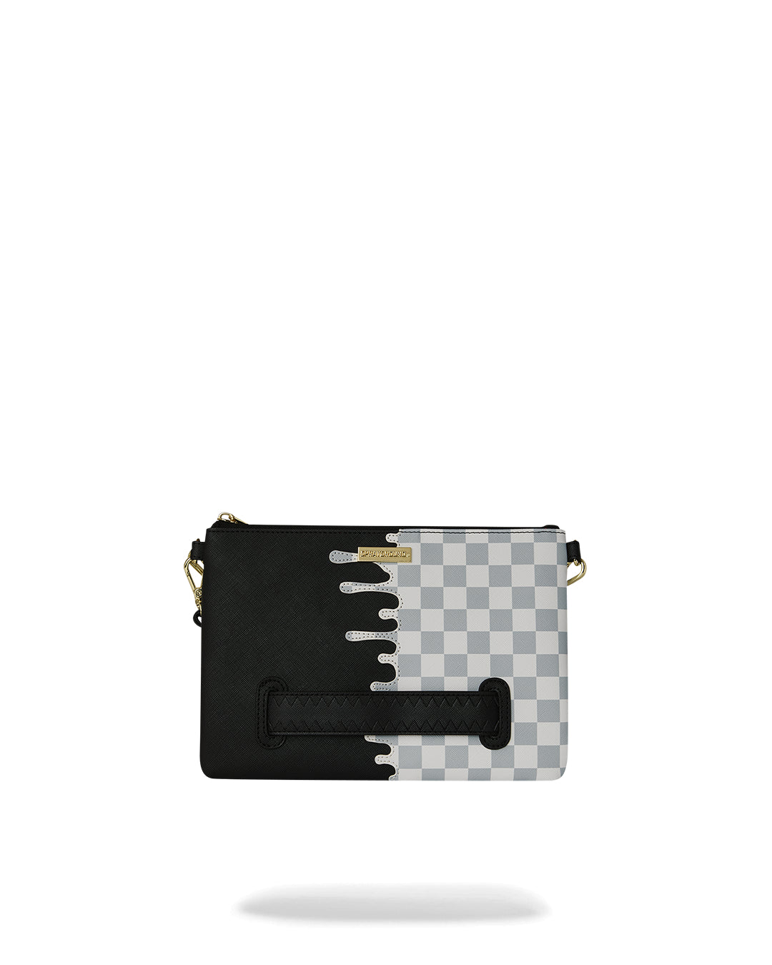 CREAM CHECK UNFINISHED SHARK CROSSBODY POUCHETTE SPRAYGROUND