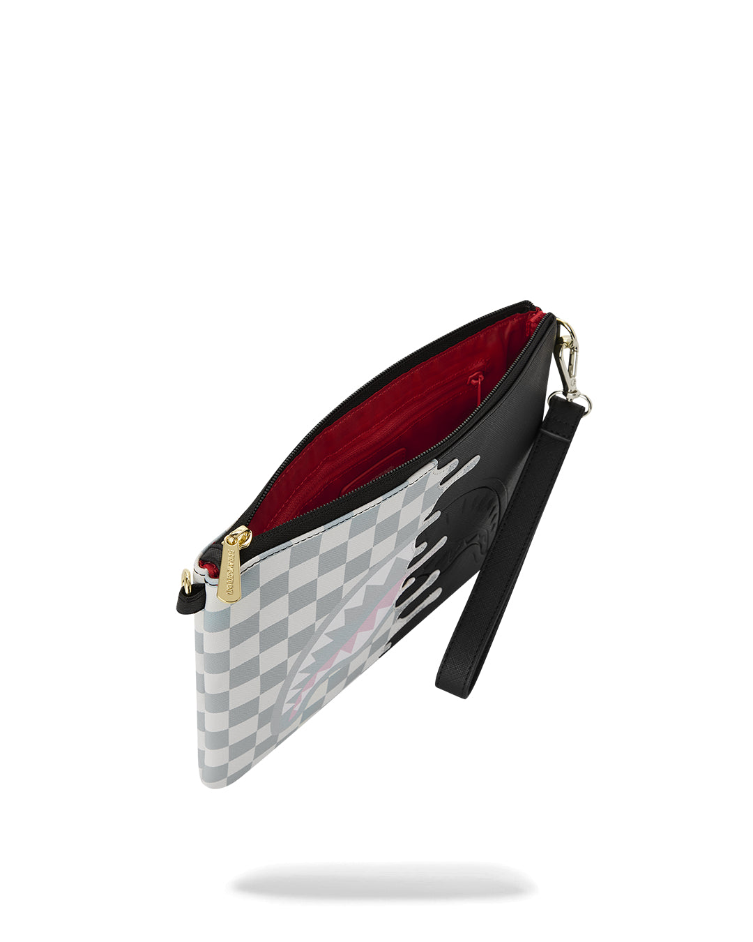 CREAM CHECK UNFINISHED SHARK CROSSBODY POUCHETTE SPRAYGROUND