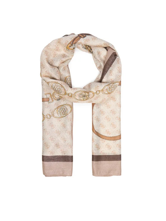 PRINTED SCARF 70X180-LIGHT TAUPE