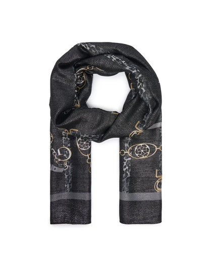 PRINTED SCARF 70X180-BLACK