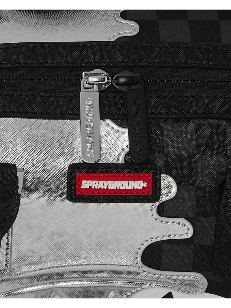 SILVER SIDE DRIP BLACK CHECK MINI DUFFLE SPRAYGROUND