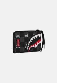 GRAY PEEKING CHARACTER CHECK WALLET SPRAYGROUND