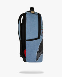 ZAINO SPRAYGROUND DENIM TEAR 3 AM PATCHES BACKPACK