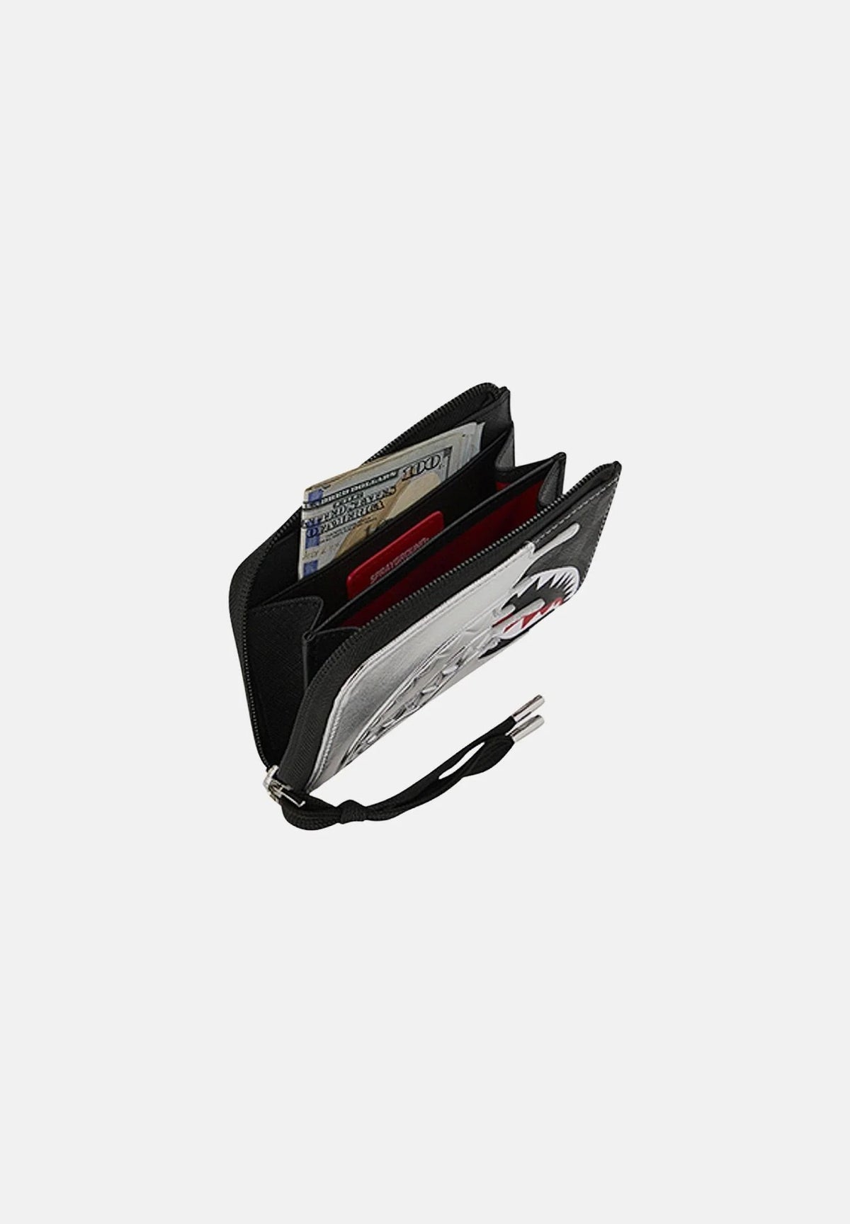 SILVER SIDE DRIP BLACK CHECK WALLET SPRAYGROUND