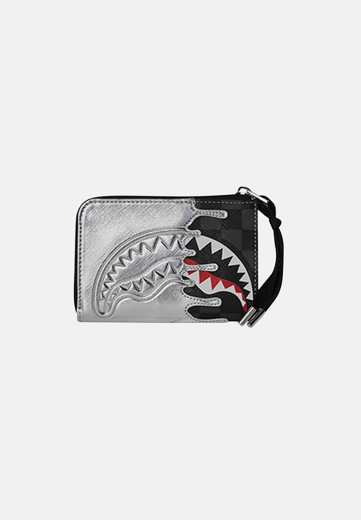 SILVER SIDE DRIP BLACK CHECK WALLET SPRAYGROUND