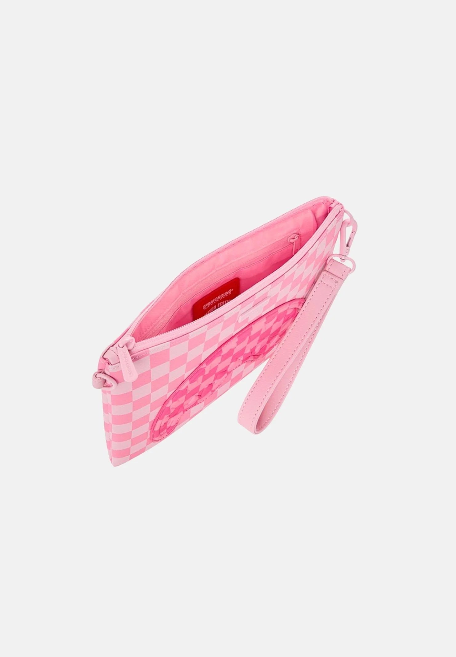 PINK SHARKS IN PARIS PATCH CROSSOVER CLUTCH