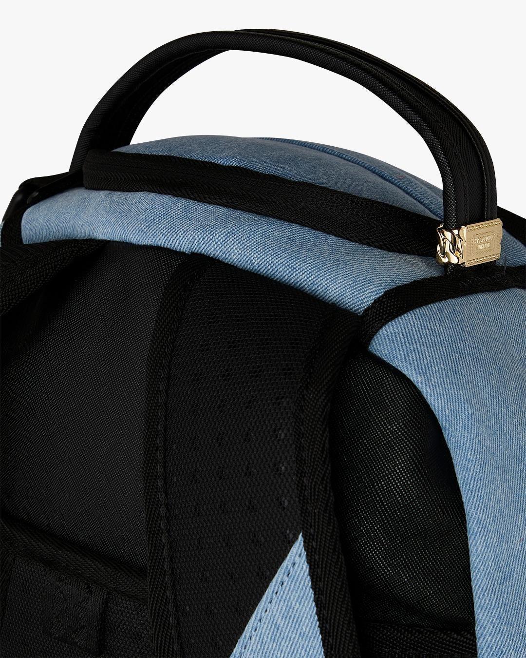ZAINO SPRAYGROUND DENIM TEAR 3 AM PATCHES BACKPACK
