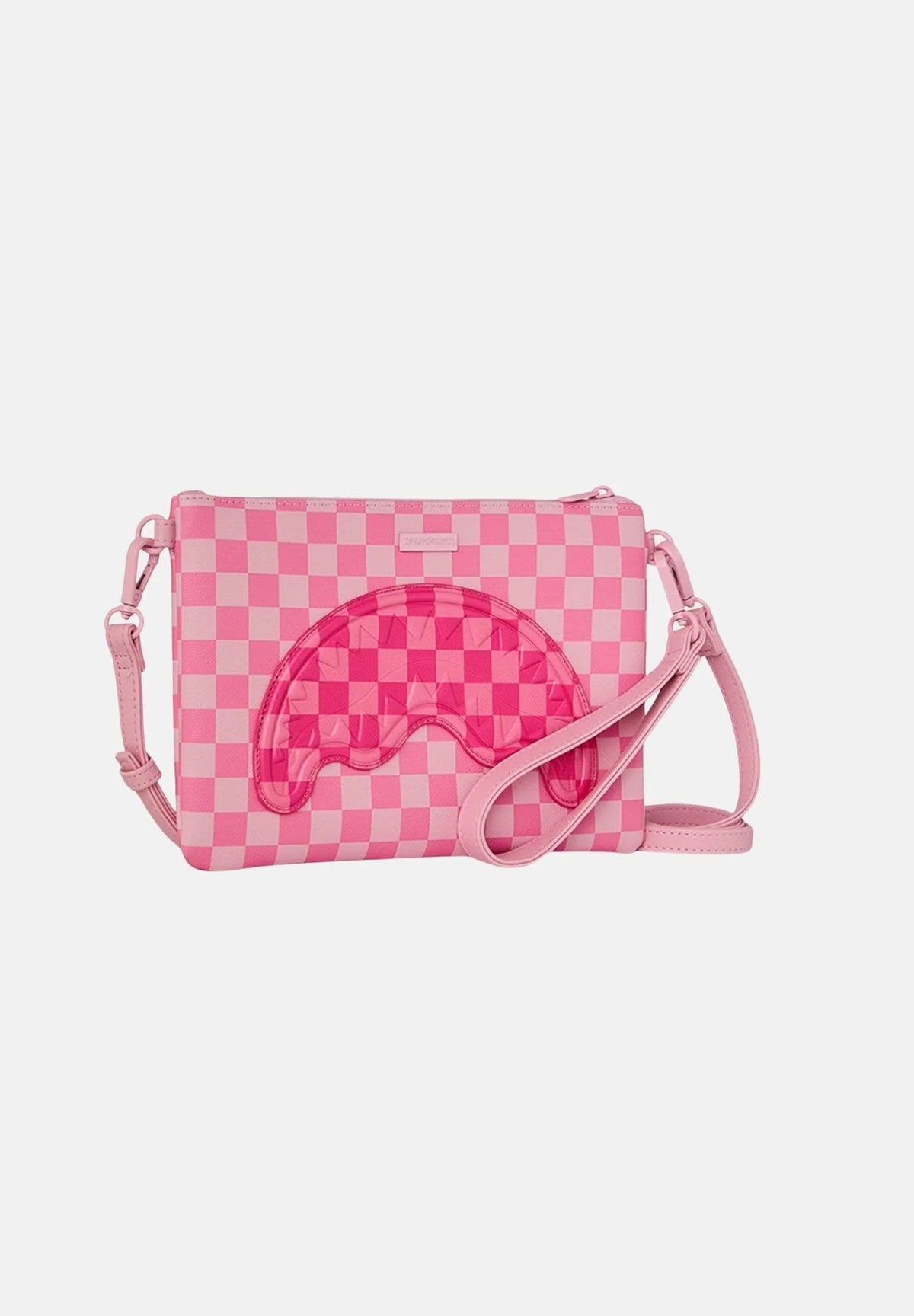 PINK SHARKS IN PARIS PATCH CROSSOVER CLUTCH