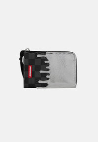 SILVER SIDE DRIP BLACK CHECK WALLET SPRAYGROUND