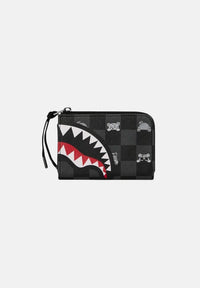 GRAY PEEKING CHARACTER CHECK WALLET SPRAYGROUND