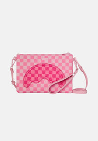 PINK SHARKS IN PARIS PATCH CROSSOVER CLUTCH