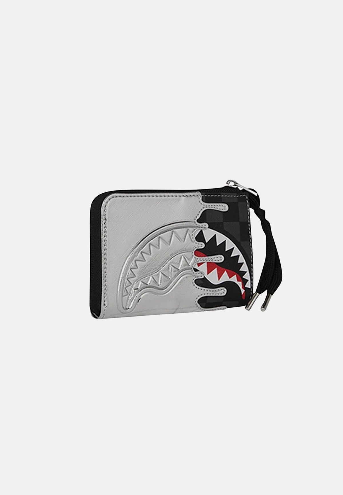 SILVER SIDE DRIP BLACK CHECK WALLET SPRAYGROUND