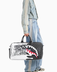 SILVER SIDE DRIP BLACK CHECK LARGE DUFFLE SPRAYGROUND