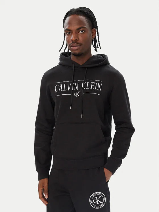 Felpa con cappuccio con logo in stile college di cotone