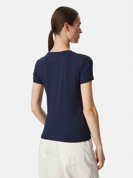 T-shirt con logo di strass