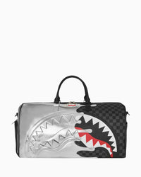 SILVER SIDE DRIP BLACK CHECK LARGE DUFFLE SPRAYGROUND