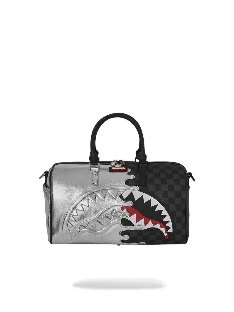 SILVER SIDE DRIP BLACK CHECK MINI DUFFLE SPRAYGROUND